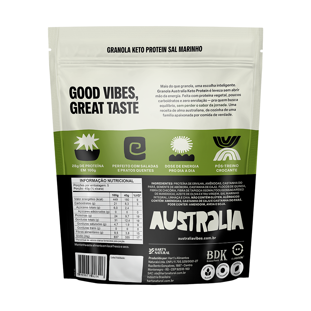 Australia Granola PROTEIN Sal Marinho (28g de PROTEÍNA)