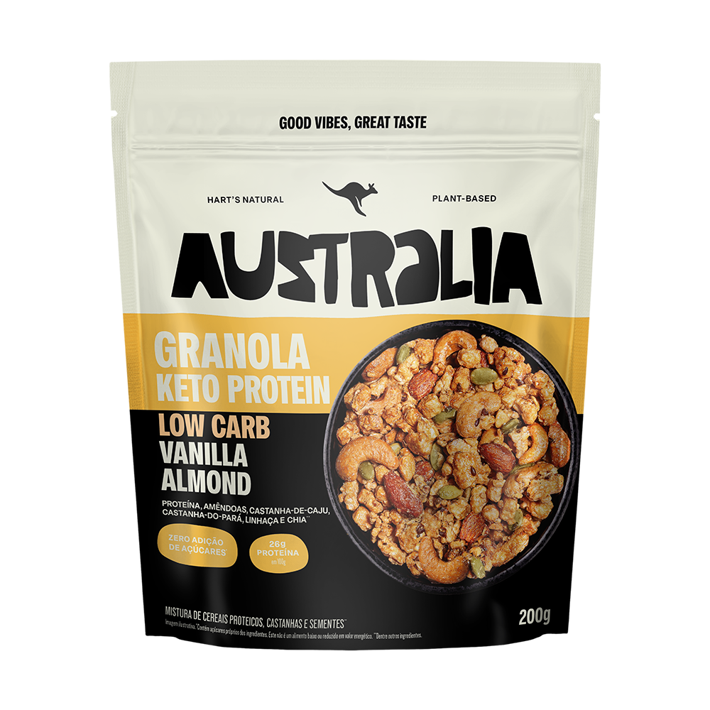 Australia Granola Vanilla Almond (KETO, 28g de PROTEÍNA).