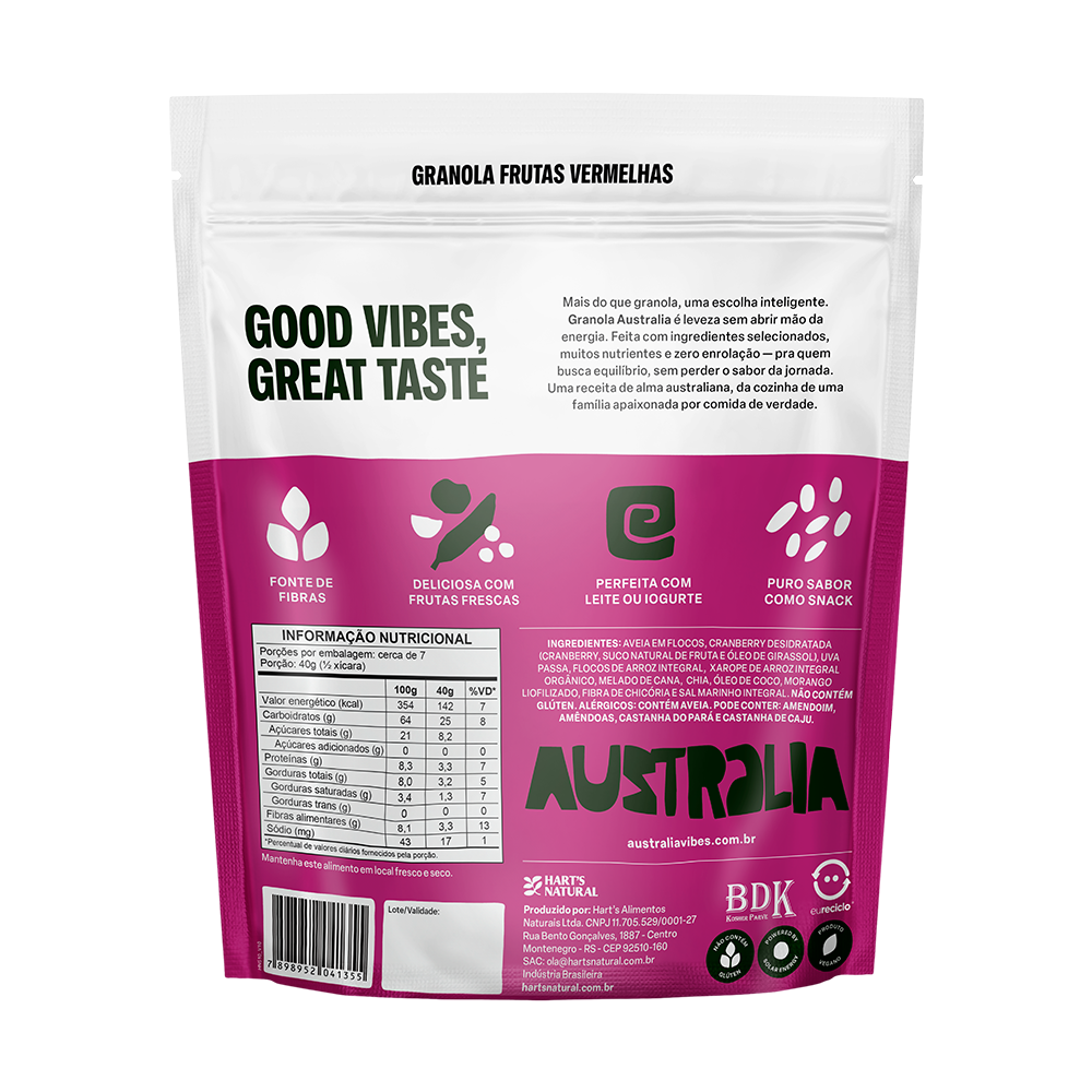 Australia Granola Frutas Vermelhas